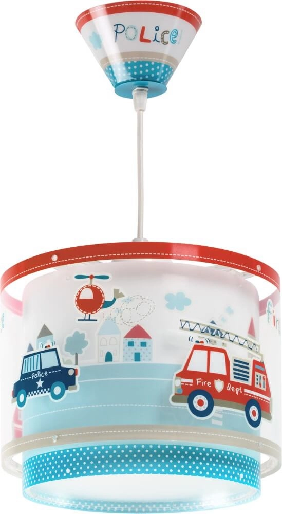 Kinderkamer hanglamp Police rood met blauw