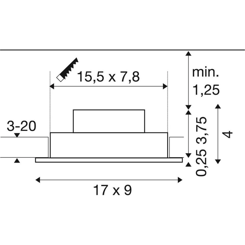 Zwarte inbouwspot New Tria 155 2x Led 2700K SLV 4024163297073