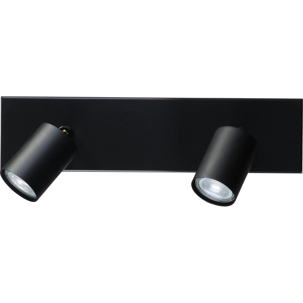 Plafondlamp zwart Bounce met 2 zwarte spots Plafondlamp zwart Bounce met 2 zwarte spots