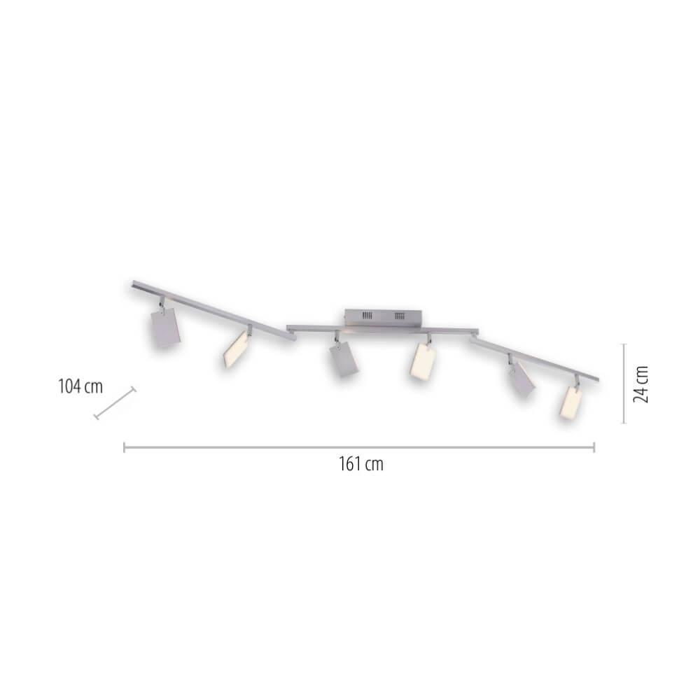 Plafondlamp Pure Mira 6-lichts aluminium Paul Neuhaus 4012248359389