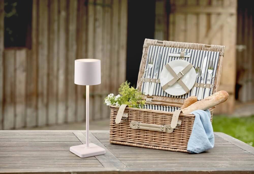 Oplaadbare tafellamp Fernandez grijs buiten Trio 4017807564341