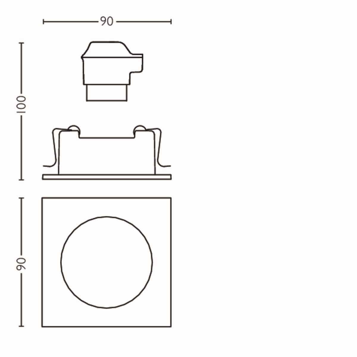 Richtbare inbouwspot Donegal GU10 9cm vierkant mat chroom Philips 8718696160961