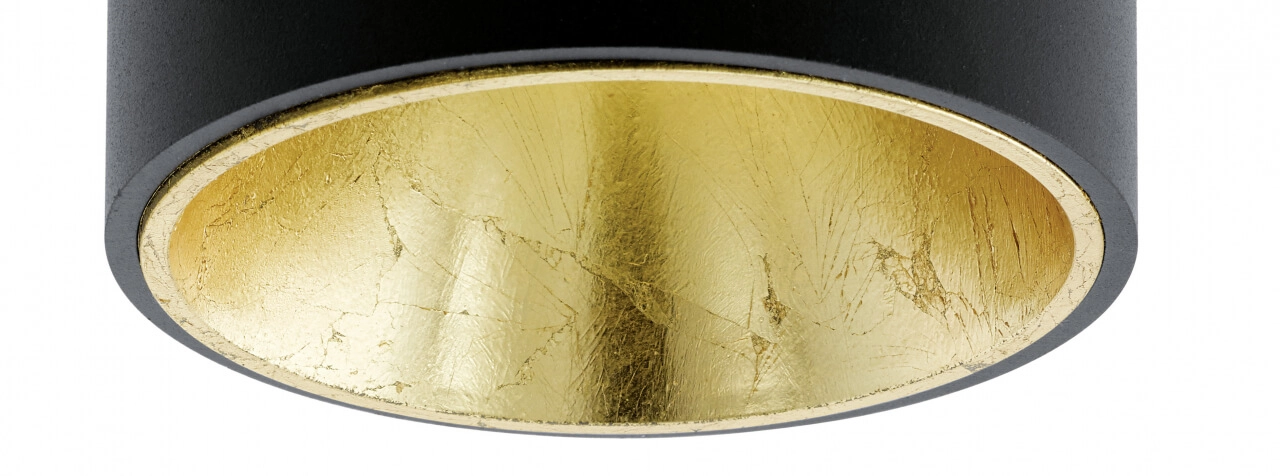 Led plafondspot Polasso Round 10cm zwart met goud Eglo 9002759945022