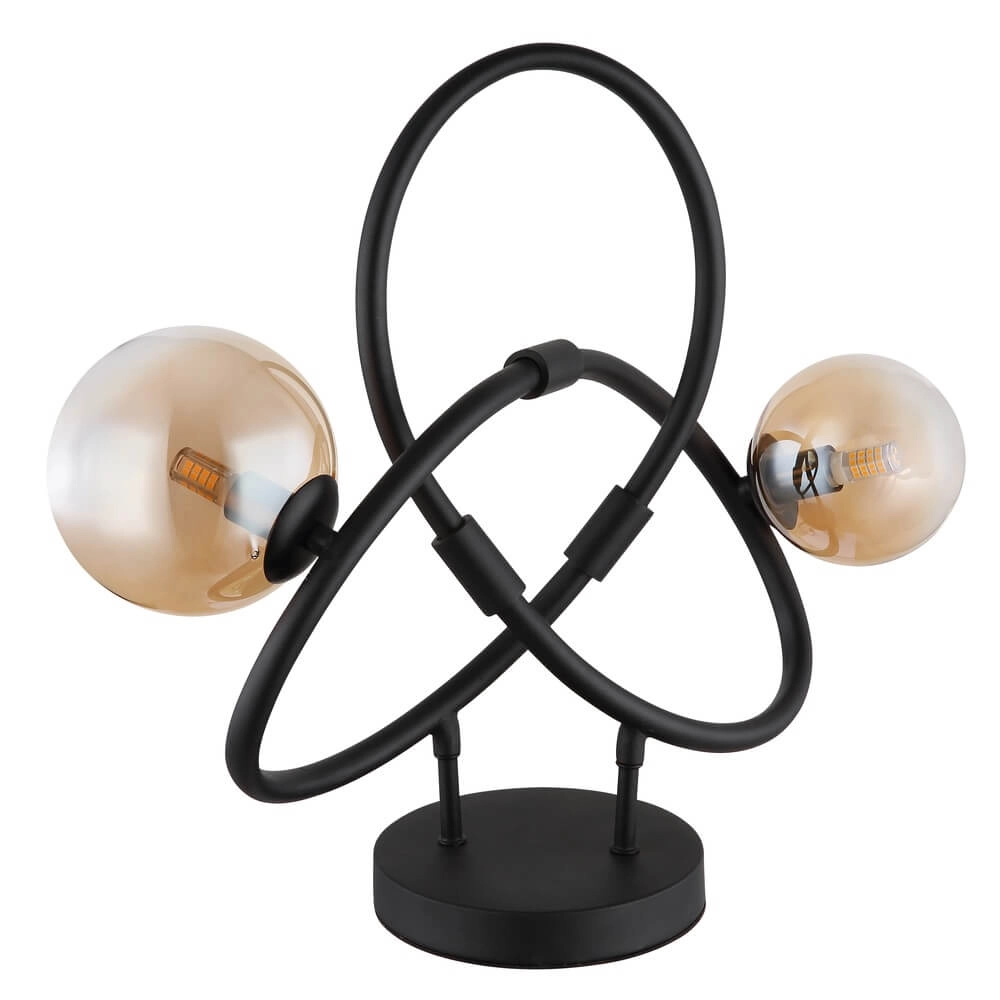 Zwarte tafellamp Tuberius design 2-lichts Globo 9007371452446