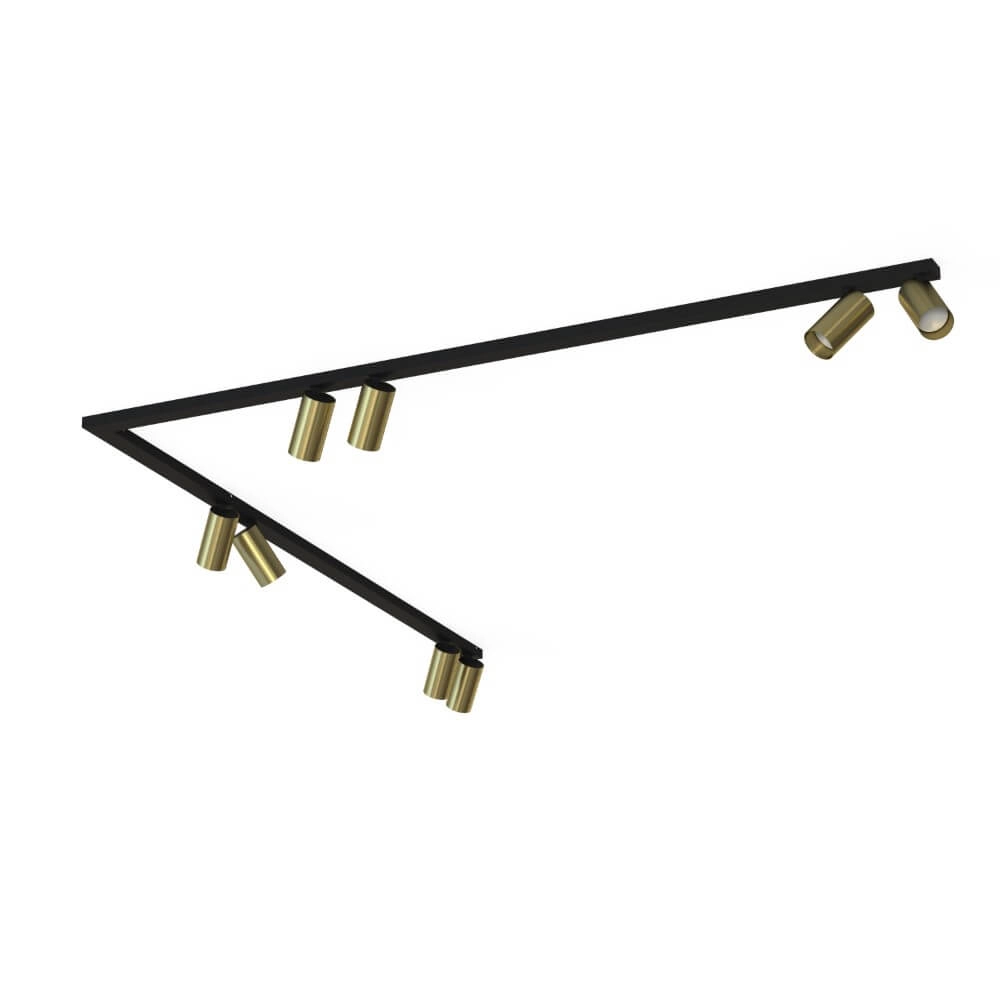 Gouden plafondspot Mono 8x GU10