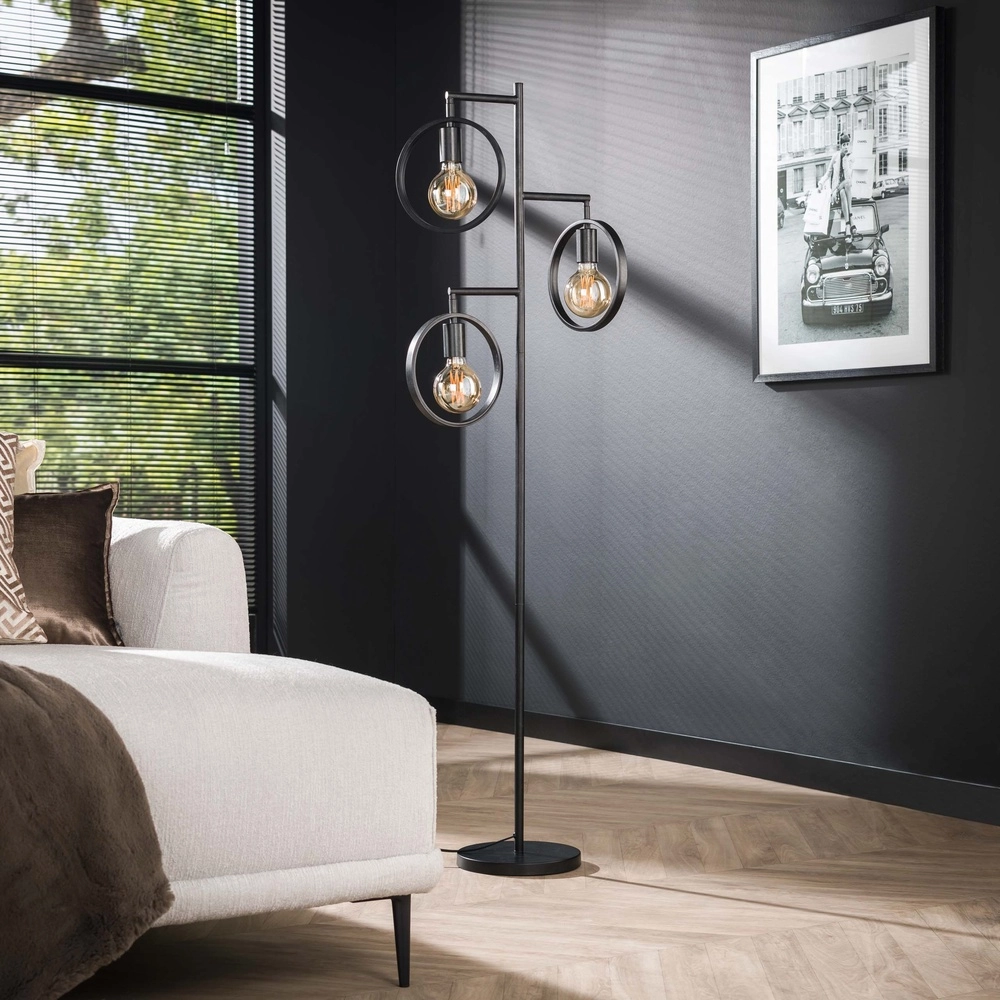 3-ringen vloerlamp Ring zwart - E27