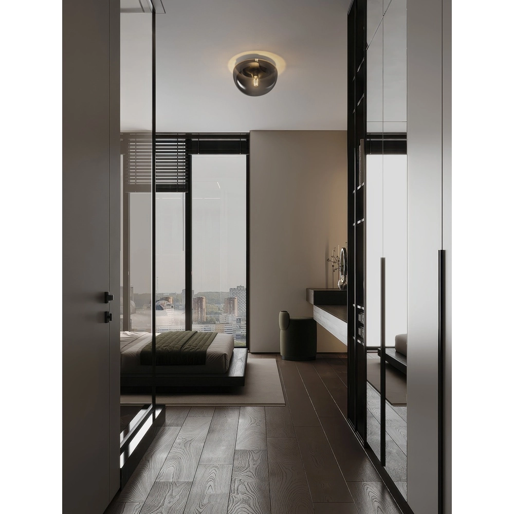Plafondlamp Ebony smoke glas Ø 31,5cm Lyora 5212017483546
