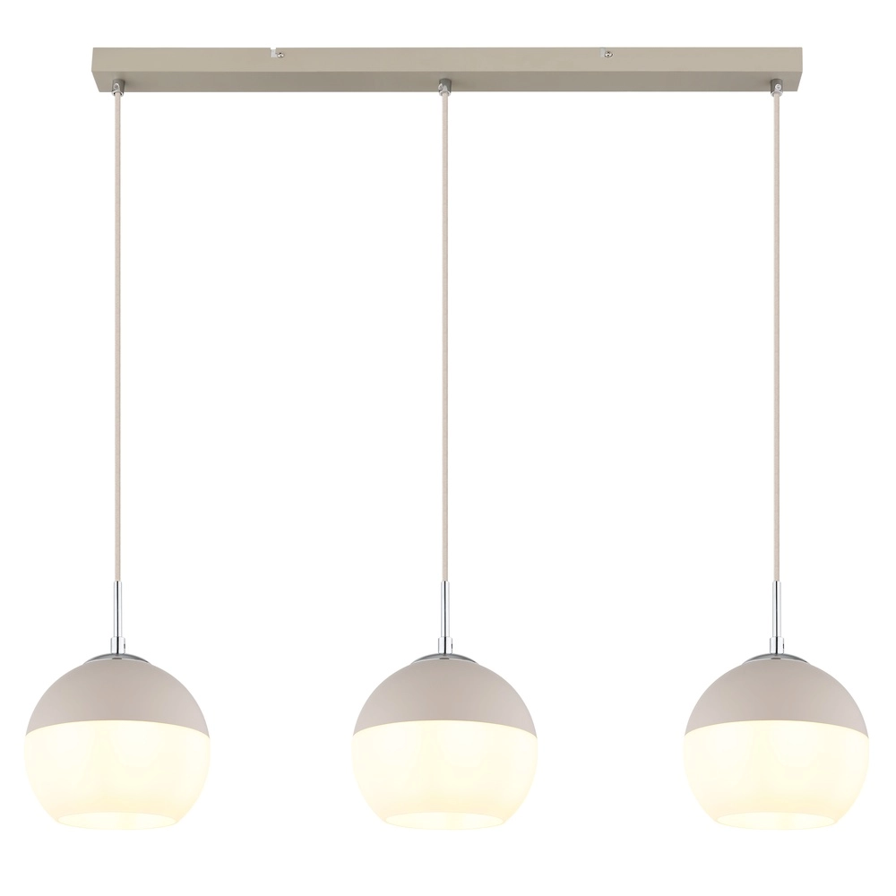 3-lichts hanglamp Ragusa recht zand bruin Globo 9007371578788