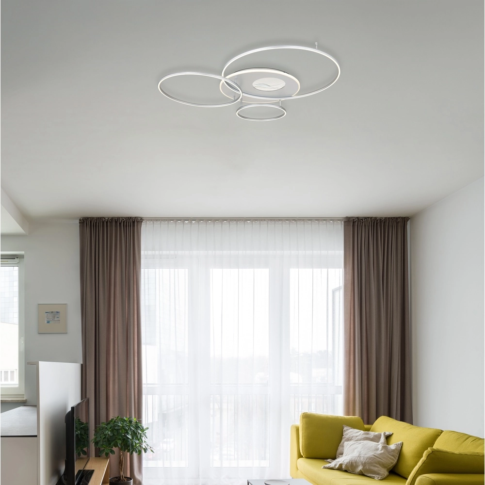Moderne plafondlamp Invertina zilvergrijs 90cm Globo 9007371575404