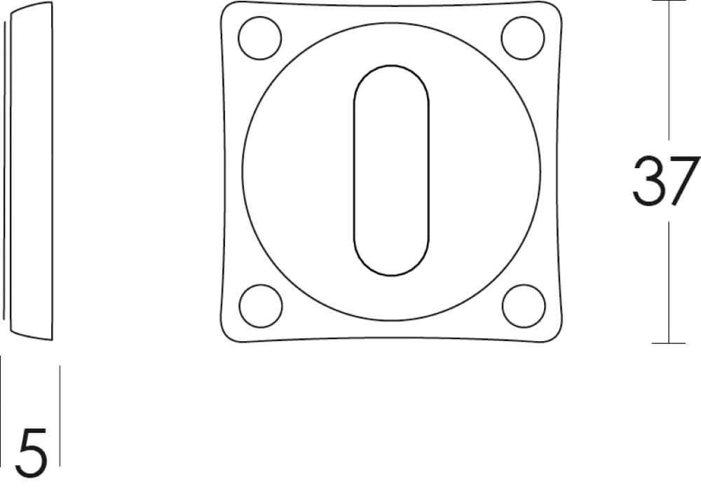 Sleutelrozet Basic nikkel mat Intersteel 8714186705841