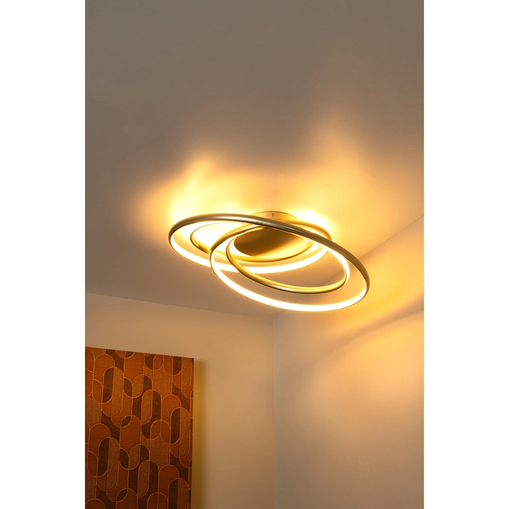 Design plafondlamp Sardana krul goud Premium by Lucide 5411212520906