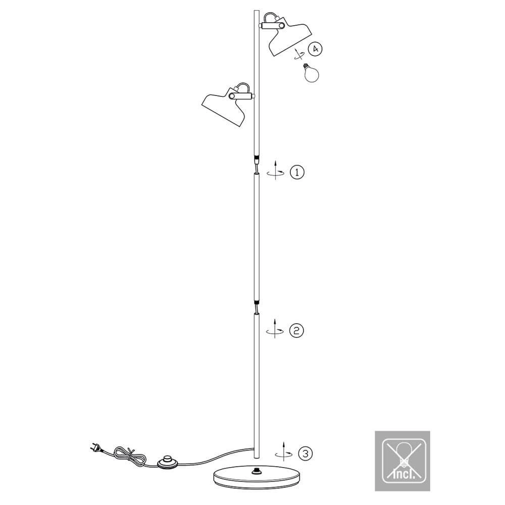 Vloerlamp Prato zwart met goud Steinhauer 8712746176407