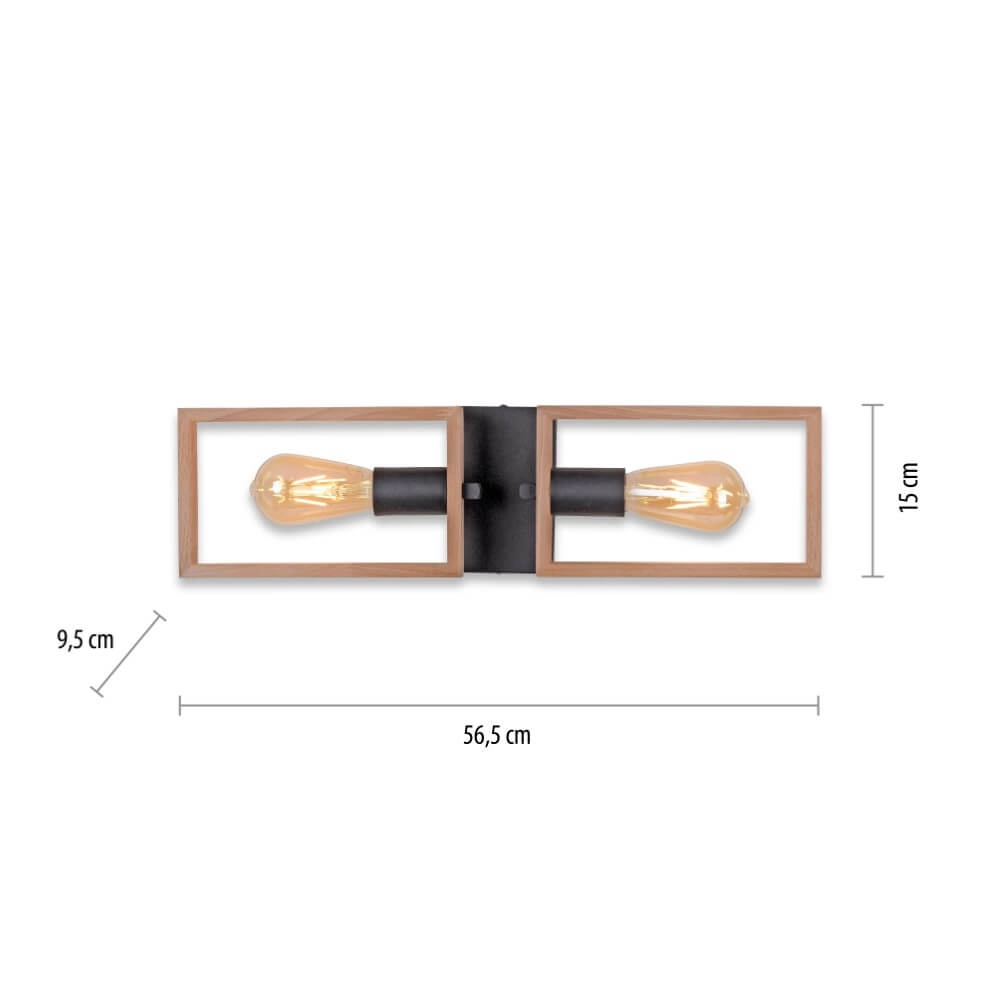 Landelijke plafondlamp Franky 2-lichts Just Light 4043689983116