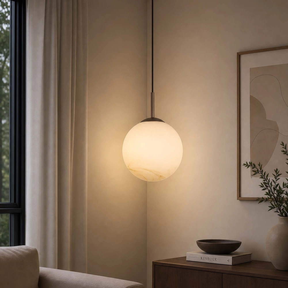 Hanglamp Carrara 1-lichts bruin Searchlight 5,05342E+12