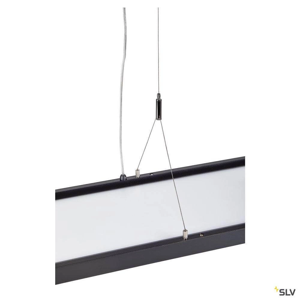 Led kantoor hanglamp Worklight Dali 57w - 4000K - 120cm zwart SLV 4024163254595