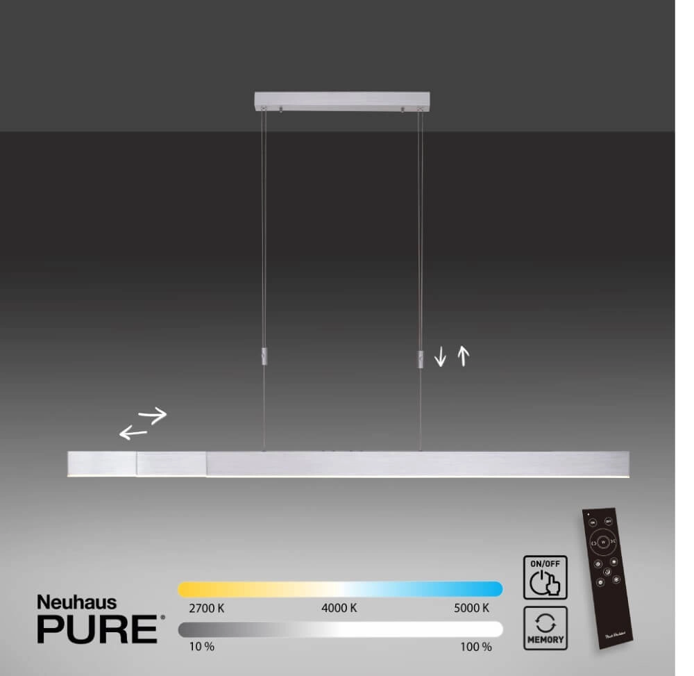 Led hanglamp Pure-Moto geborsteld metaal Paul Neuhaus 4012248363775