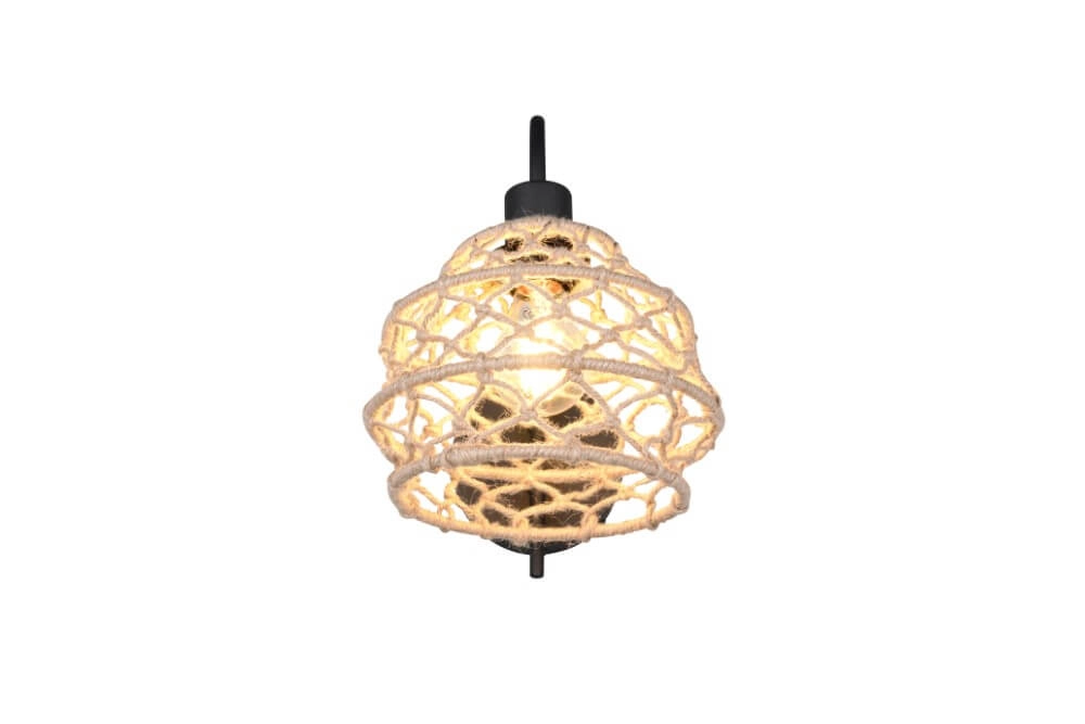 Rotan wandlamp Hive met zwart Trio 4017807637212