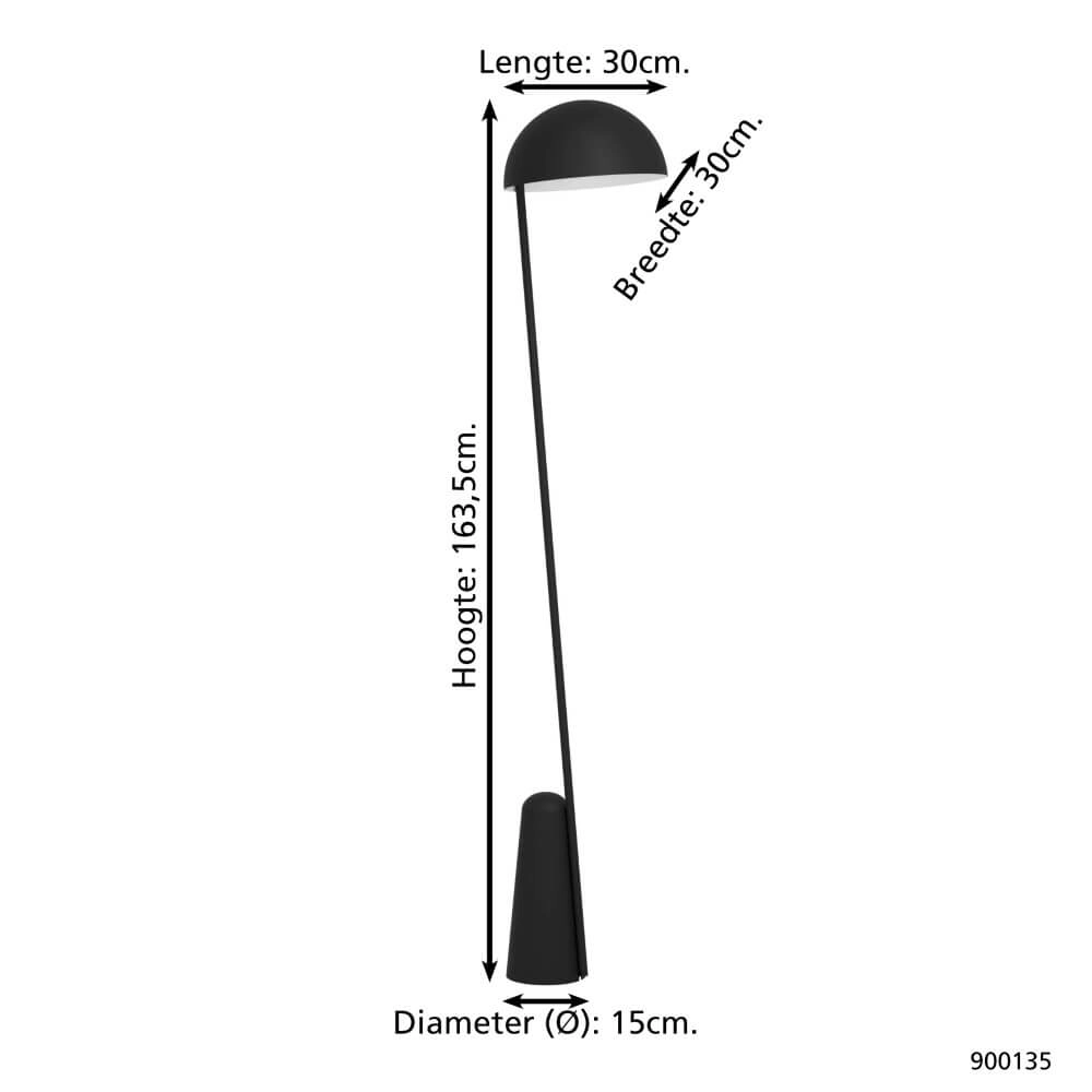 Zwarte staande lamp Aranzola Eglo 9008606240029