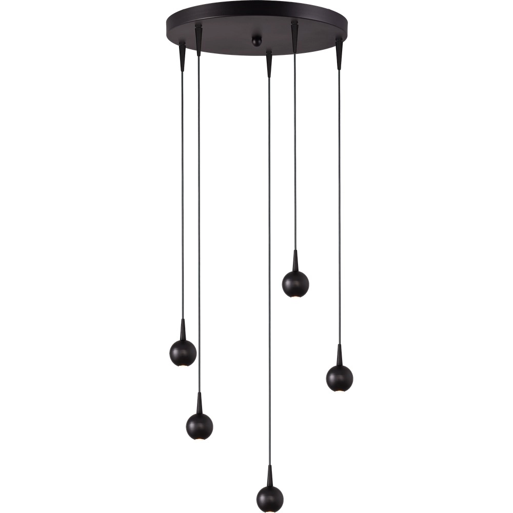 5-lichts hanglamp Talana zwart Ø 35cm DTW