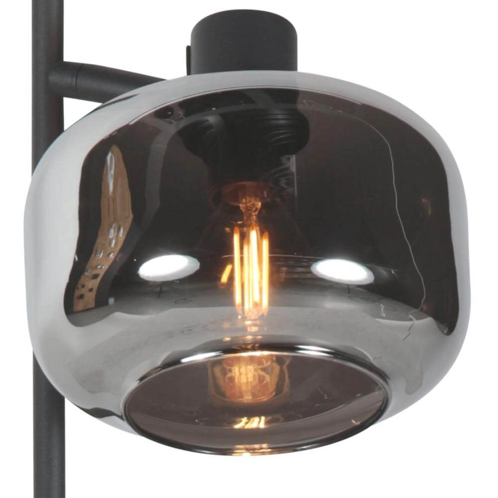 Zwarte tafellamp Tenebris met smoke glas Steinhauer 8712746178142