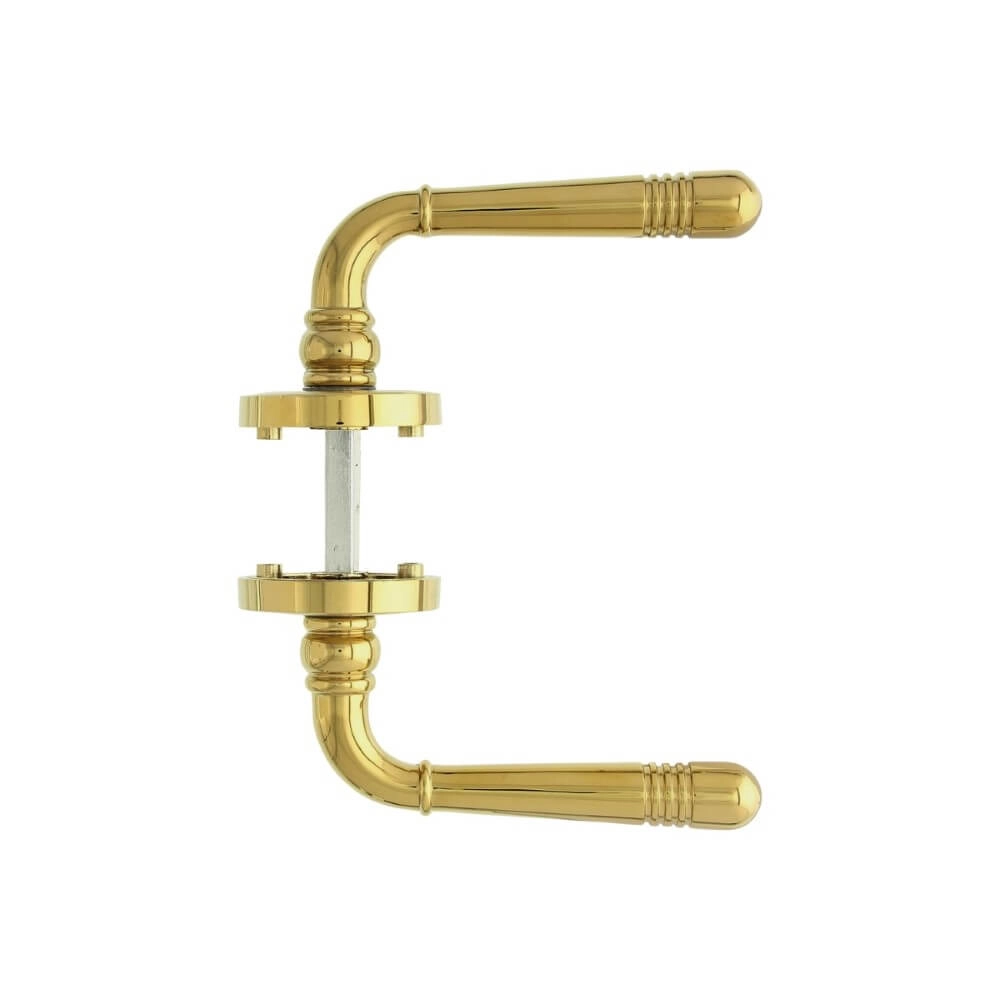 Deurklink Helena op rozet messing Intersteel 8714186392683