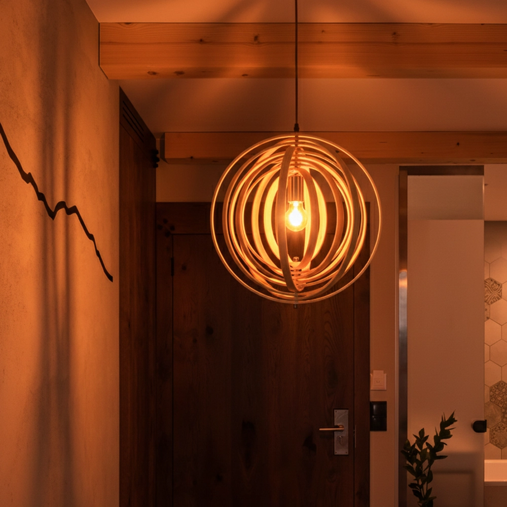 Moderne hanglamp Asco hout Ø 43cm