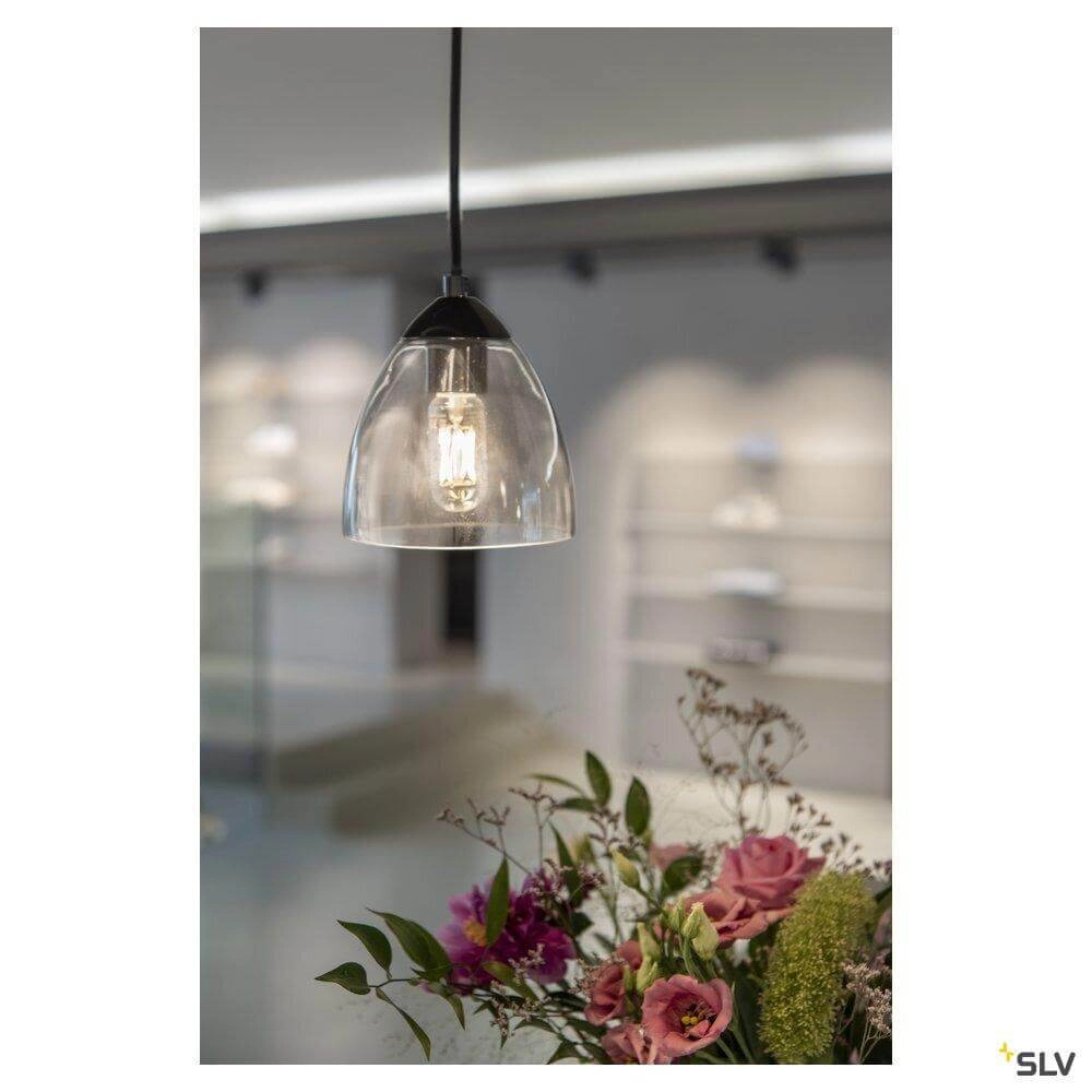 Glazen hanglamp Para Cone zwart met smoke glas SLV 4024163262385