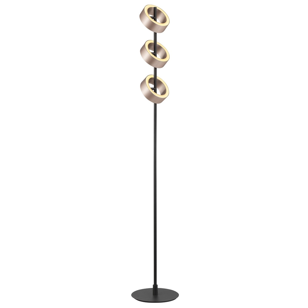 Design vloerlamp Axion zwart met bruin Brilliant 4004353477171