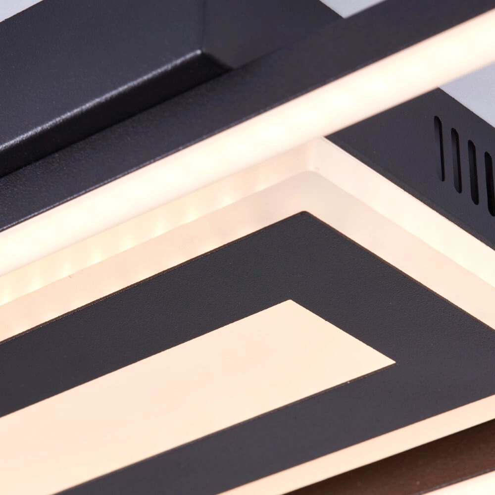 Plafondlamp Besson rechthoekig zwart Brilliant 4004353420009