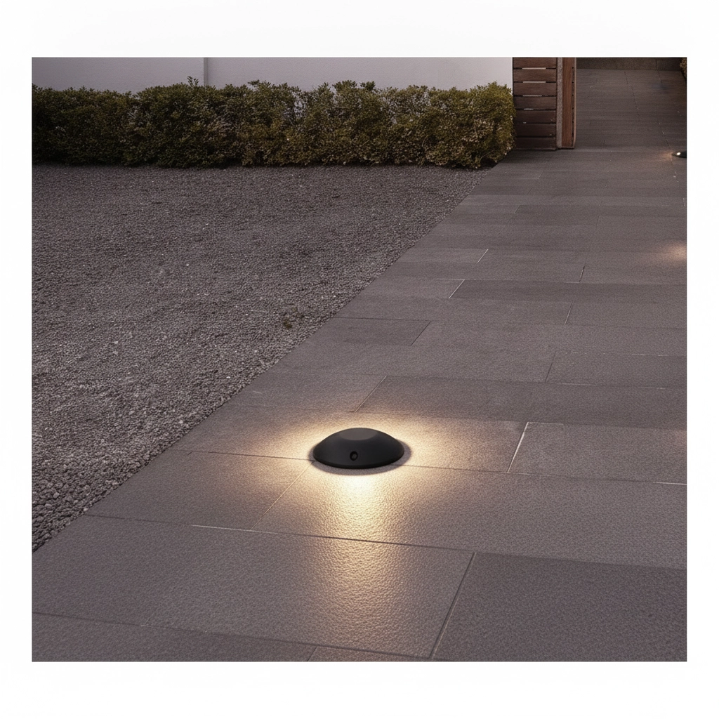 Platte opbouw grondspot Grado zwart - 6W