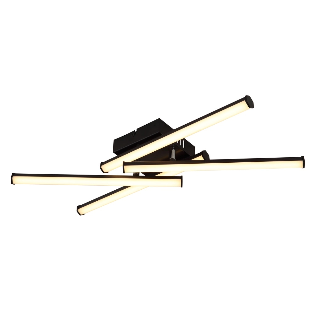 Moderne plafondlamp Kirina 50cm zwart vierkant Globo 9007371515233
