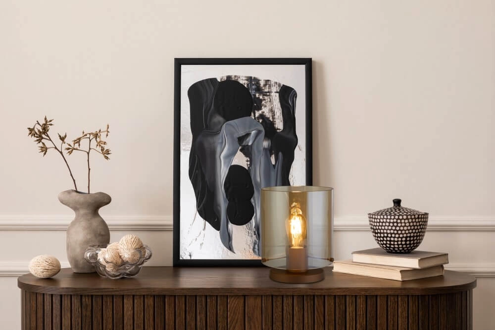 Tafellamp Sweden mocha bruin Searchlight 5053423272115