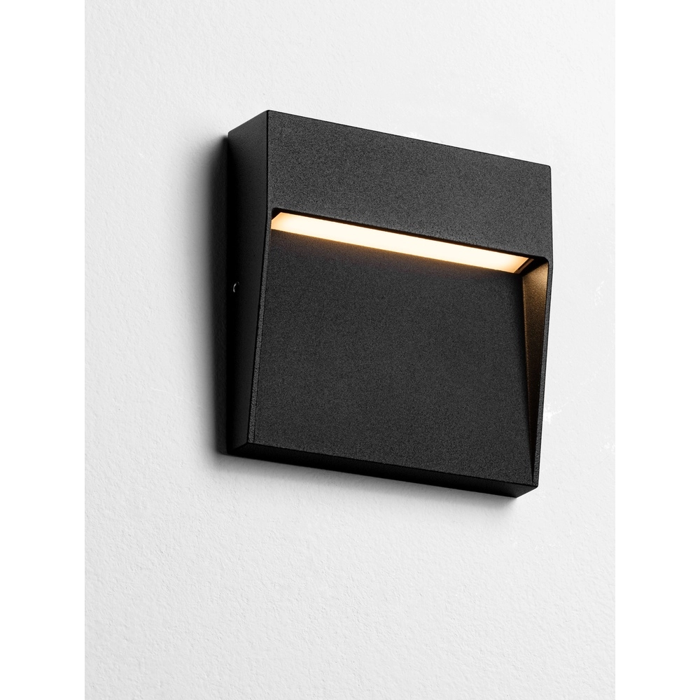 Vierkante wandlamp Toby design zwart