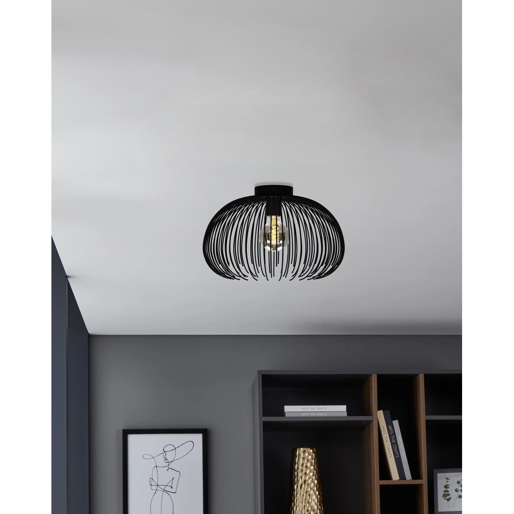 Zwarte plafondlamp Alhabia Ø 38,5cm - 1x E27 Eglo 9008606254071