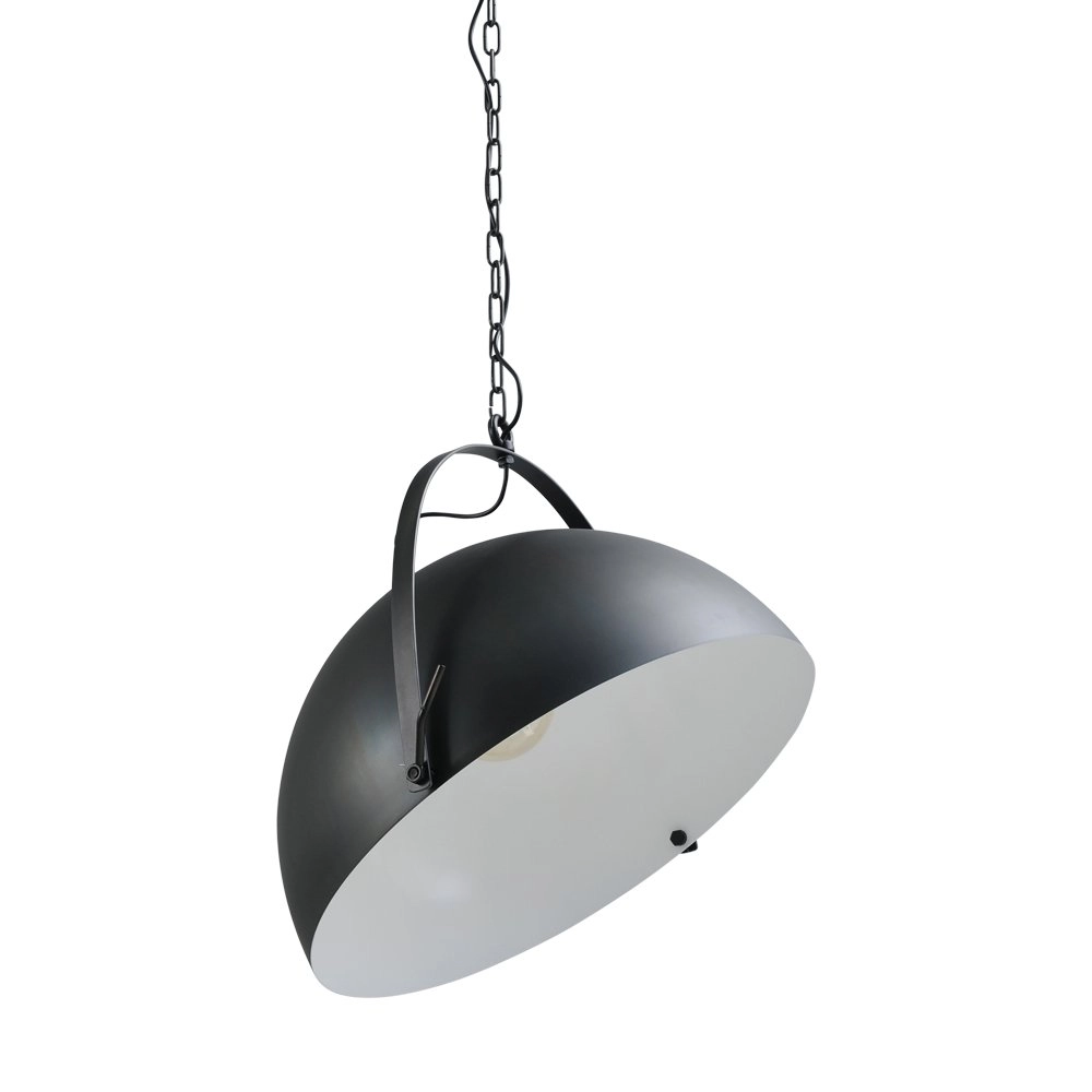 Landelijke hanglamp Larino 60 retro zwart met wit Landelijke hanglamp Larino 60 retro zwart met wit