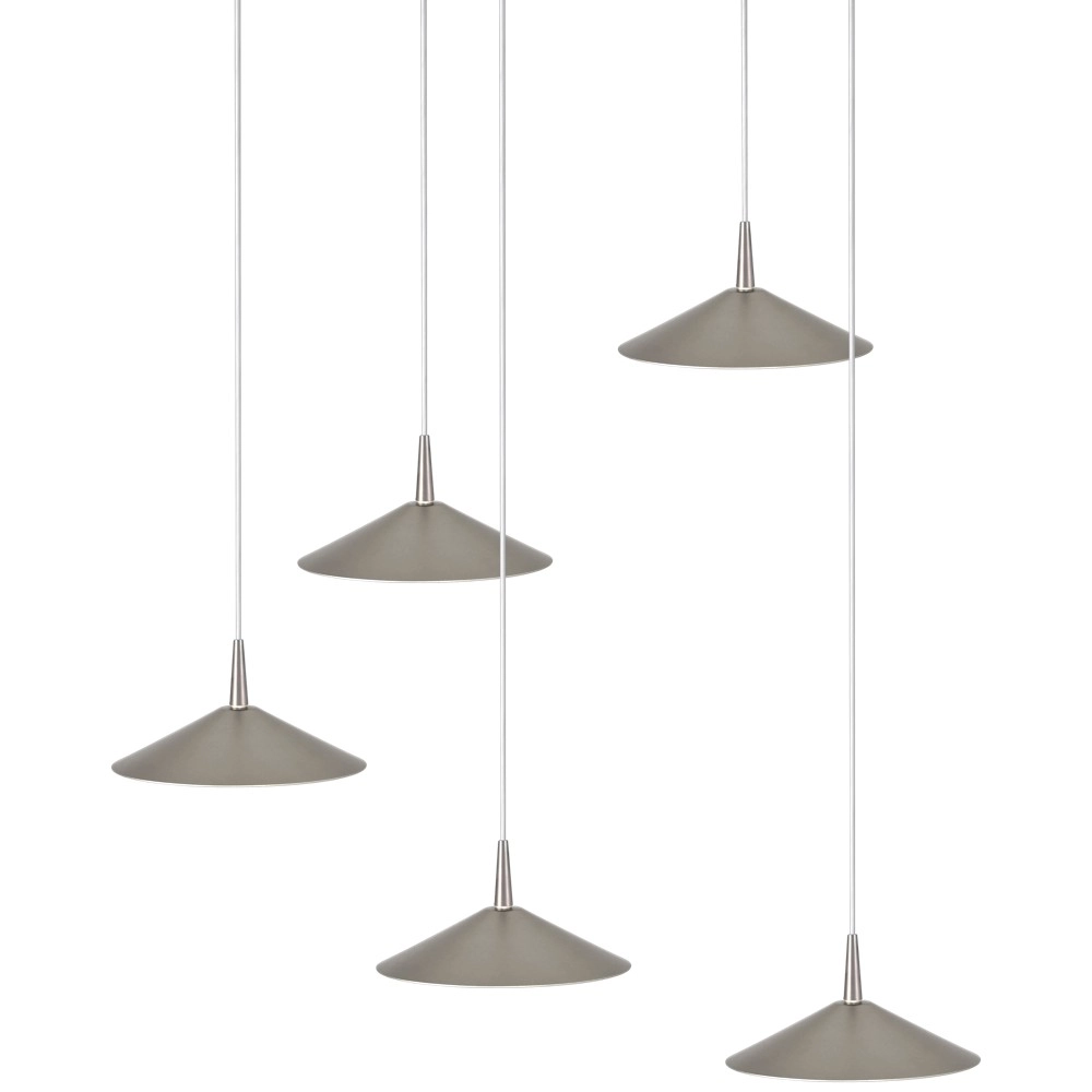 5-lichts hanglamp Ceppo nikkel Ø 18cm rond Masterlight 8718121358703