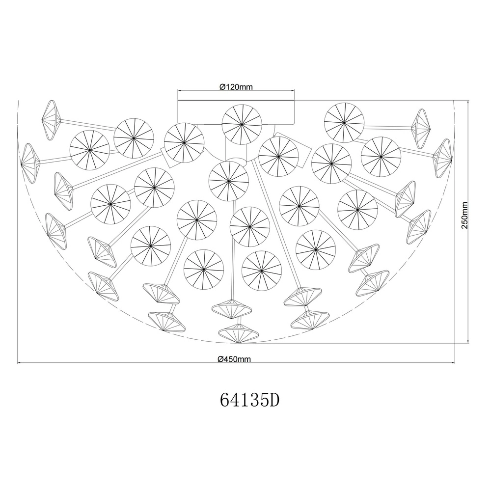 Plafondlamp Katrina goud Ø 45cm Globo 9007371481316