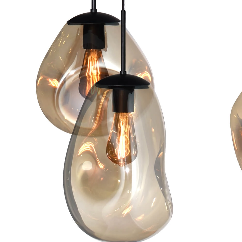 Hanglamp Lava Oval 8x goud glas Masterlight 8718121290188