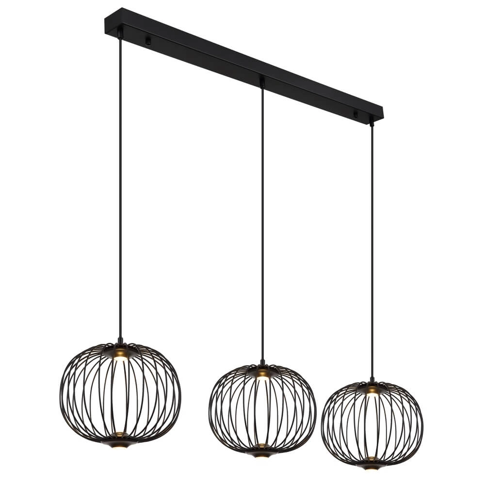 Zwarte hanglamp Galway 3-lichts kooi