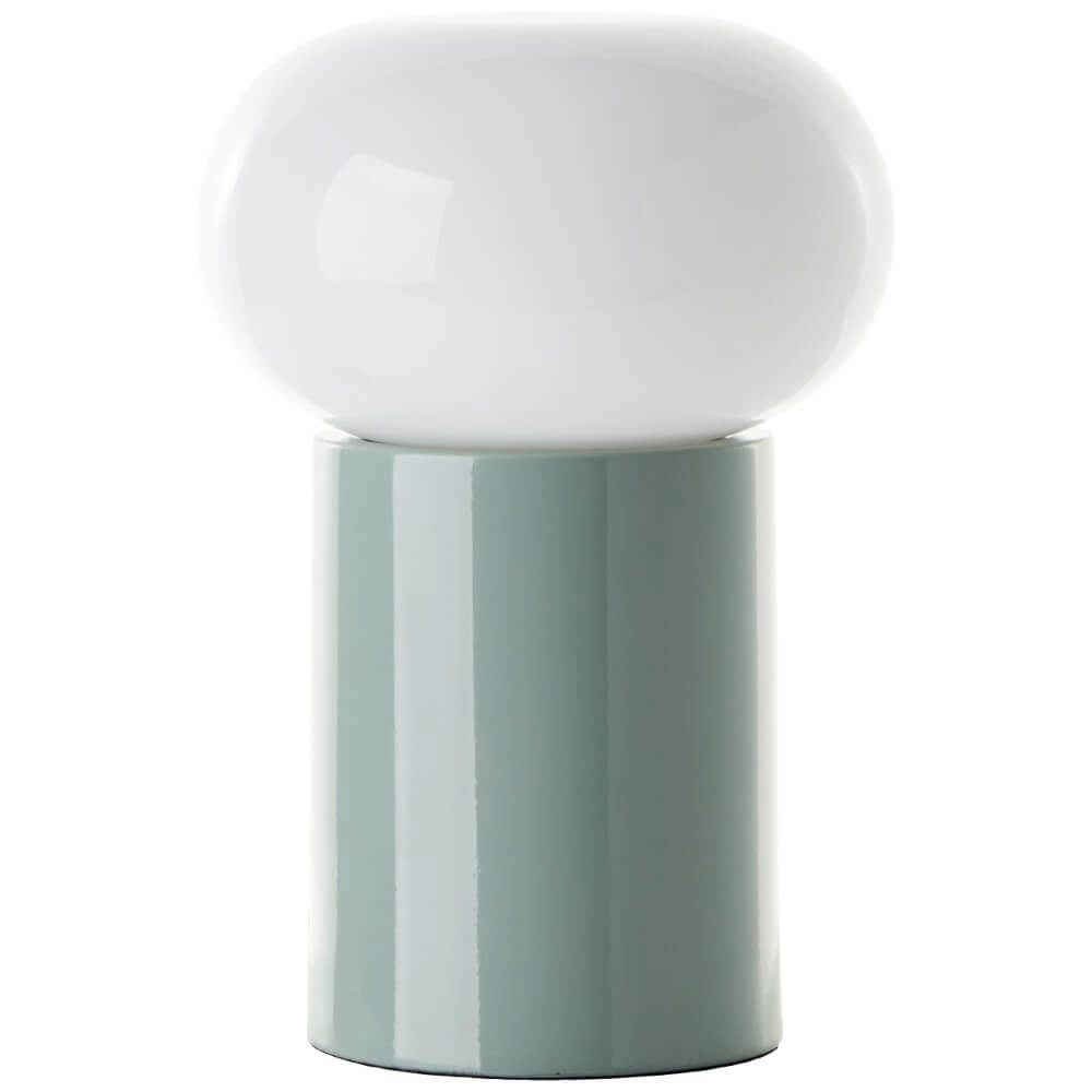 Groene tafellamp Knut met wit glas Brilliant 4004353430176
