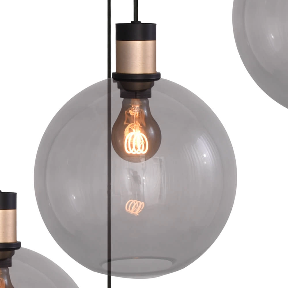 Vide hanglamp Lazise 2 5x Ø 25cm goud met zwart Masterlight 8718121303888