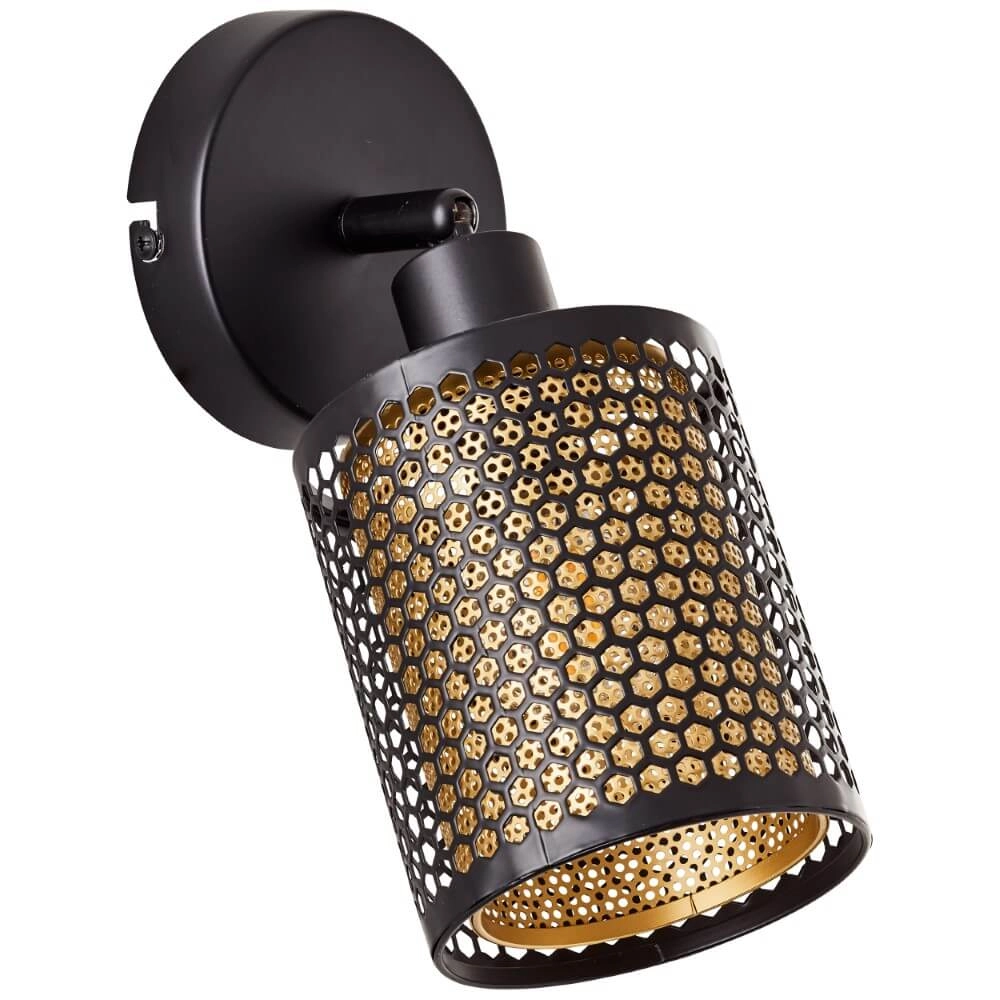 Zwart met gouden wandlamp Cheval Brilliant 4004353424182