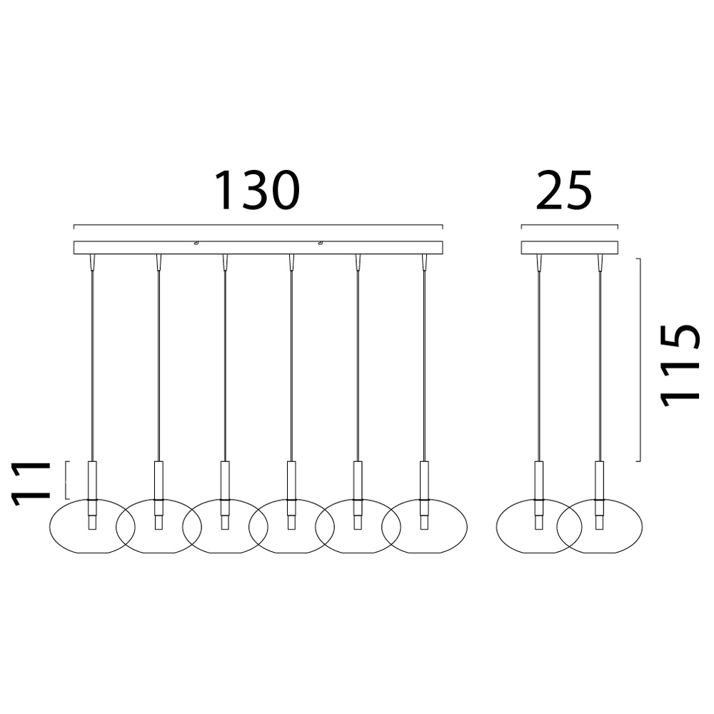 6L hanglamp Ø 24cm Lido Onion met helder glas Masterlight 8718121335315