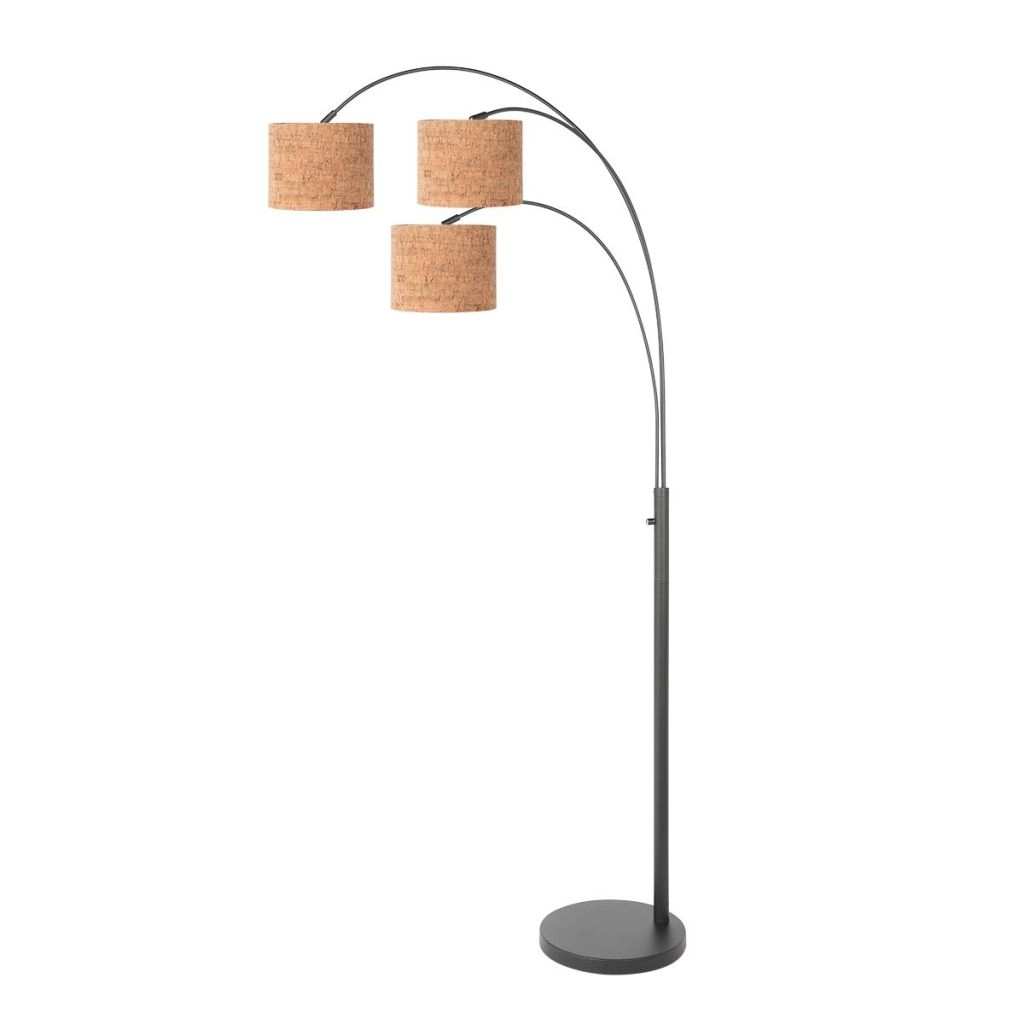 3-lichts vloerlamp Sparkled Light met kurk kappen Steinhauer 8712746180596