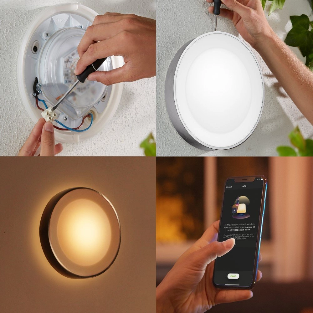 Ronde buitenlamp Hue Daylo zilvergrijs Philips 8718696174418