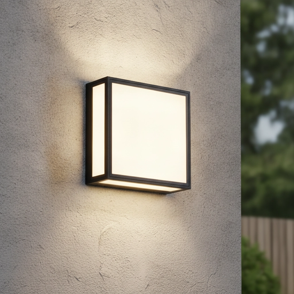 Vierkante wandlamp Astral antraciet