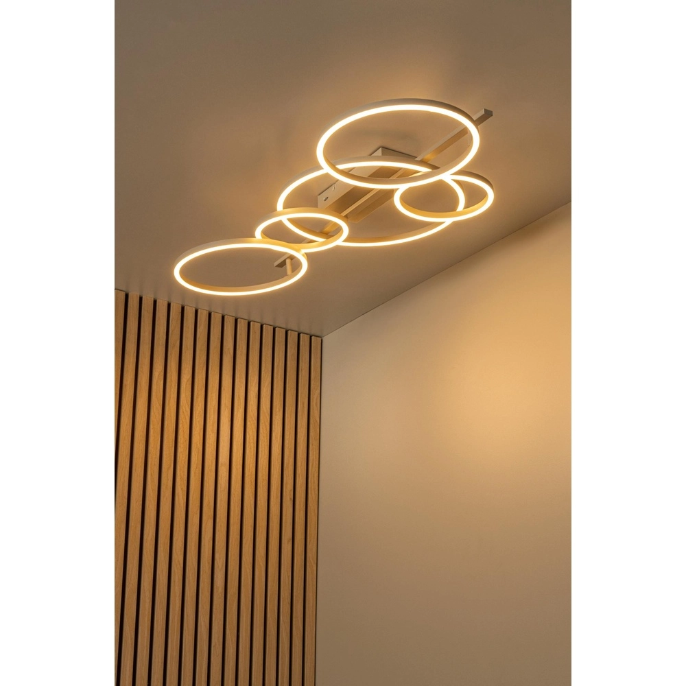 Moderne plafondlamp Nicola zand bruin Lucide 5411212531186