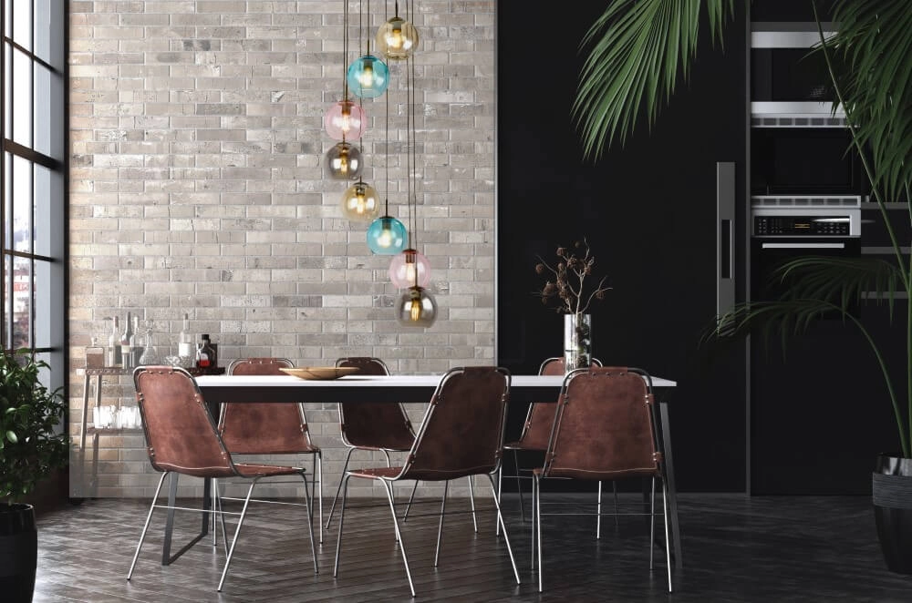 8-lichts hanglamp Mardi Gras II met meerder kleuren glas Searchlight 5053423243184