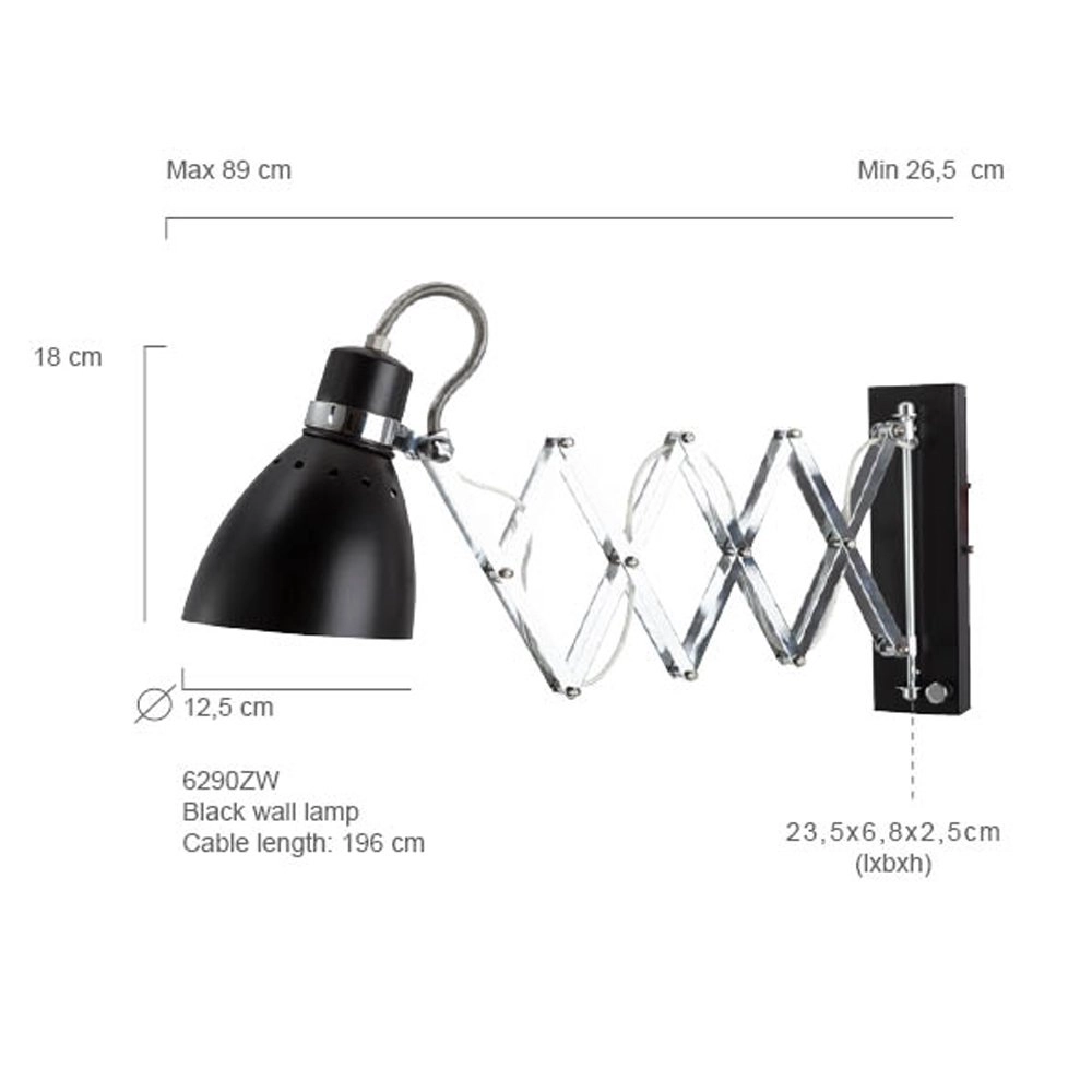 Schaarlamp Spring zwart met chroom Steinhauer 8712746068702