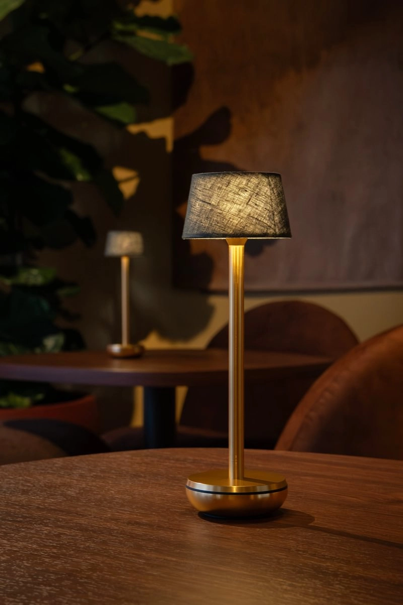 Air Gold/Emerald Linen oplaadbare tafellamp Humble 8721154303534